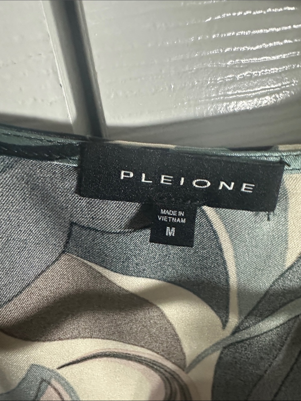 Pleione Abstract Floral Wrap Blouse in Teal, Brown & Cream - Picture 2 of 4
